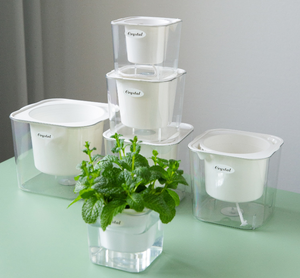 Sistema de riego automático moderno, maceta, resina de plástico duradera, función de autorriego para colgar <span class=keywords><strong>flores</strong></span>/suelo de plantas verdes - Product Image 2