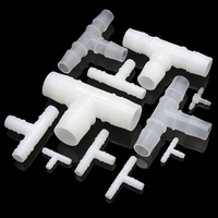 Raccords de tuyauterie en forme de T blanc égal en plastique PP PE 3 voies tuyau Tube barbelé réduisant té connecteur d'eau de jardin