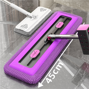 Mop Piatto in Ciniglia Rinforzato per Lavaggio a Mano, Strumento per Pulizia Pavimenti di Grandi Aree, <span class=keywords><strong>Facile</strong></span> Strizzatura, Ecologico, Automatico - Product Image 2