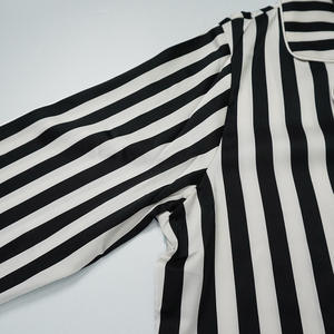 Wholesale Custom Fashion Polyester Female Striped Pajamas,Two Piece Set Plus Size Full Length <b>Woman</b> Sleepwear - Product Image 3