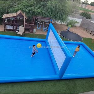 Cancha de Voleibol Inflable Grande y Nueva, Tobogán Acuático Inflable con Instalaciones Recreativas - Product Image 1