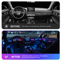 KYNCHO pour Honda Civic, éclairage ambiant automobile, éclairage LED pour voiture, éclairage intérieur de voiture, lumière LED fluide