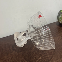 Bol en verre cristal de haute qualité avec Base en forme de noeud Surface rayée pour salon Table basse hôtel mariage biscuit servant