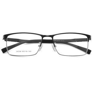 Monturas de Gafas Cuadradas de Aleación, Estilo Ejecutivo Versátil, 56-16-145, Cómodas, Montura Completa, Unisex, Origen Danyang - Product Image 1