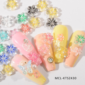 Venta entera Kawaii Nail Art Resin Charms 3D Design Nail Acrylic Flowers para uñas - Product Image 4