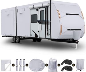 Vente directe d'usine, <span class=keywords><strong>housse</strong></span> de <span class=keywords><strong>camping</strong></span>-<span class=keywords><strong>car</strong></span> durable en Oxford 420D, caravane, remorque de voyage, protection UV à 99%, imperméable, anti-poussière - Product Image 2