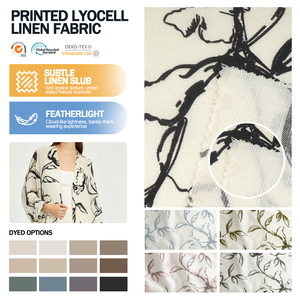 Tissu en Lyocell et Lin Imprimé Respirant Personnalisé à Toucher Doux pour Vêtements - Product Image 1