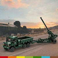 Juguete de Construcción de Vehículo Logístico Militar Táctico MOC, Unidad de Artillería de Alta Resistencia de 485 Piezas, Bloques de Construcción Espaciales