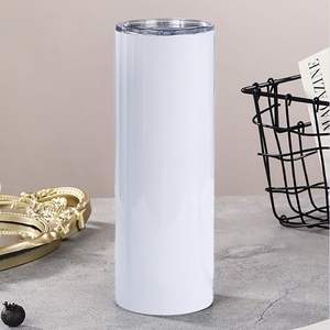 Gobelet isotherme en acier inoxydable de 20 oz, fin et droit, avec finition brillante par sublimation, avec couvercle - Product Image 5