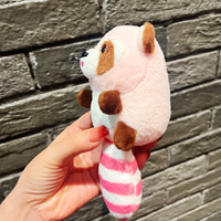 Dessin animé peluche sac pendentif saisir Machine peluche poupée mignon longue queue raton laveur porte-clés peluche