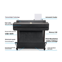 Printer Inkjet Format Besar T650 A0 untuk HP, Teknik CAD, dan Gambar Reka Bentuk T650 A0-36 Inch 4 Warna