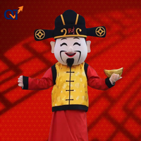 QUTENG Costume de mascotte Fortune au design éclatant et accrocheur, lavable, en matériau respirant, pour spectacles et événements commerciaux