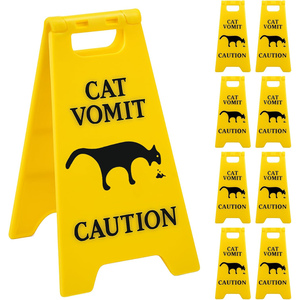 Señal de Precaución por Vómito de Gato, Impresa en 3D, Ecológica, Amarillo Clásico, 12x5cm, Multifuncional, Decoración para el Hogar, Logotipo Personalizado, Día de los Inocentes - Product Image 1