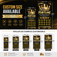Nouvelles cartes à gratter sur le thème Royal Fortune, billets de loterie personnalisés, impression de données variables pour promotions de détail, gagnant instantané