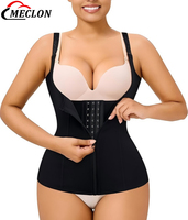 Faja Reductora de Neopreno con 2 Varillas de Acero, Top Ajustable con Cremallera y Hebilla para Moldear la Cintura y el Abdomen