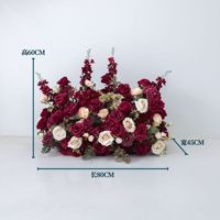 K87 Burgunderrot Rosa Künstliche Rosenblumen-Kugel Dahlie Rosen-Tischdekoration Eukalyptus Hochzeitstisch Seidenblumen-Arrangement Deko