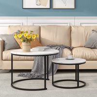 Tables Basses d'Appoint Gigognes Rondes Modernes en Bois pour Chambre et Salon