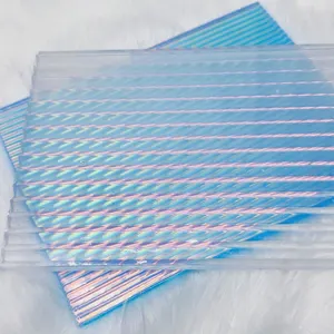 Custom Color Acrylic Mirror Stripe 1.5 mm Mirror PMMA Hexagon Engrave Laser Cutting Service Stripe Acrylic Sheet