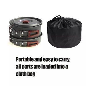 Juego de utensilios de cocina para acampada, equipo de cocina para mochilero, con sartén, <span class=keywords><strong>olla</strong></span> de acampada, 4-5 personas - Product Image 5