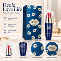 Deold En Stock OEM Logo Personnalisé Vente en Gros Parfum EDP Floral Boisé pour Femme en Forme de Rouge à Lèvres 30ml