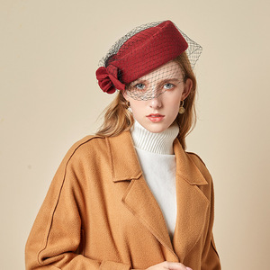 Gorro de pescador con bordado para mujer, gorro de boda con bordado, para fiesta, X5106 - Product Image 1
