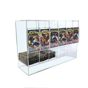 Mingshi fornitore di cina all'ingrosso formato personalizzato trasparente acrilico 6 Slot Mtg Trading Card Booster Pack Dispenser per Tcg pacchetti di carte