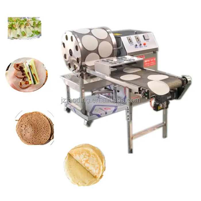 Malaysia Injera Maschine Lumpia Wrapper machen Federn rollen Maschine Roti Chapati Pfannkuchen Hersteller Lumpia machen Maschine Krepp formen