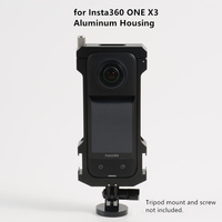 Boîtier de caméra VR Insta 360 en alliage d'aluminium OEM d'usine, cadre de montage, cage pour Insta360 One X3 avec griffe froide pour micro Rode 2