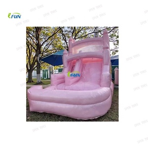 Tobogán Acuático Inflable Comercial <span class=keywords><strong>de</strong></span> PVC <span class=keywords><strong>y</strong></span> Vinilo Rosa, Casa <span class=keywords><strong>de</strong></span> Brinco, Color Personalizado, Certificado EN14960, <span class=keywords><strong>Parque</strong></span> <span class=keywords><strong>de</strong></span> Aventuras al Aire Libre - Product Image 3