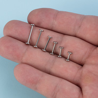 Getta F136 Titane pour Femme, Labret à double disque plat avec filetage interne, plaqué or, pour mariage et fiançailles