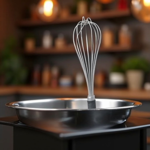 Frusta in acciaio inossidabile con manico antiscivolo per cuocere e cucinare, utensile da cucina in metallo, 1 pezzo - Product Image 3
