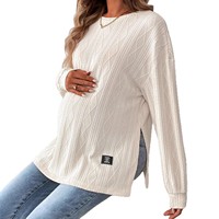Nouvelle collection Amazon : Vêtements de maternité transfrontaliers, best-seller, col rond, manches longues, couleur unie, décontracté et confortable
