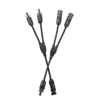 Kit de connecteurs d'alimentation pour panneau solaire Câble adaptateur PV parallèle à branche en Y avec boîtier en nylon MCX M/FF + F/MM Matériau de contact en cuivre