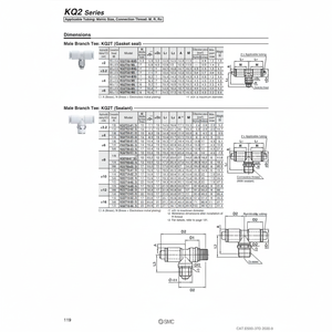 นิวเมติกส์แบบสัมผัสเดียว KQ2T12-03NS ชิ้นส่วนนิวเมติก SMC - Product Image 1