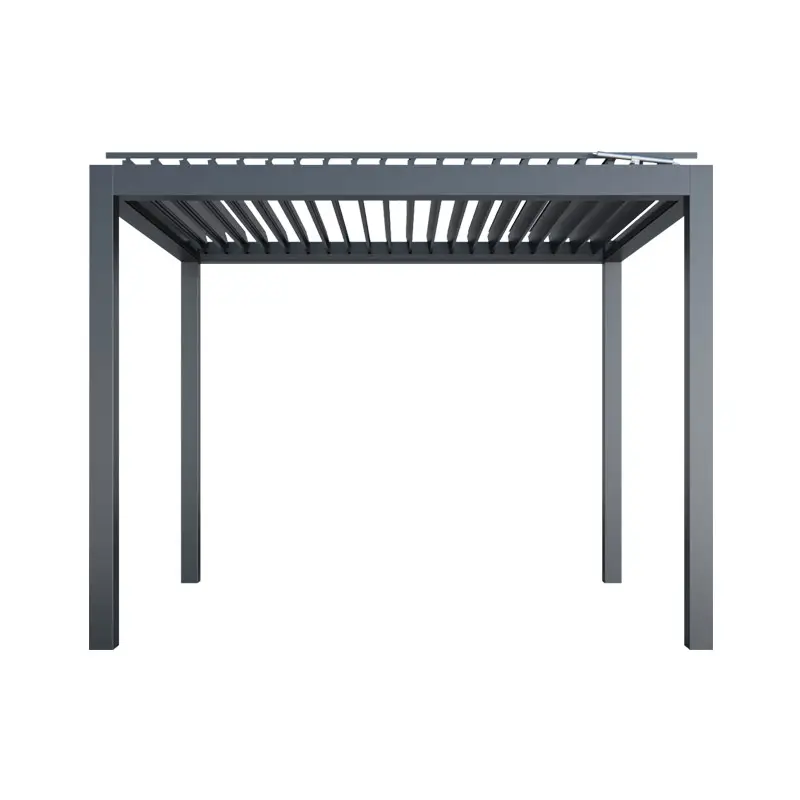 Pergola gazébo robuste, lames motorisées en aluminium, Pergola de jardin étanche