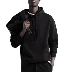 Custom 100% Cotton Heavyweight Regular Fleece Windproof Breathable Track Suits Men Hoodie Sweatpants Jogger Printed Logo - Product Image 3