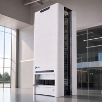 Module de levage vertical intelligent avec lecture automatique de la hauteur et positionnement des palettes pour un récupération précis et sans erreur