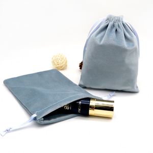 Luxurious and Soft Velvet Jewelry <b>Small</b> <b>Gift</b> Drawstring Pouch Custom logo Handmade Velvet Dust <b>Bag</b> for Gemstone Bangle Necklace - Product Image 5