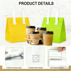 Bolsas Térmicas Desechables Personalizadas al por Mayor, de Material No Tejido, con Aislamiento Térmico y Forro de Papel de Aluminio para Bebidas, Café y Comida para Llevar - Product Image 4