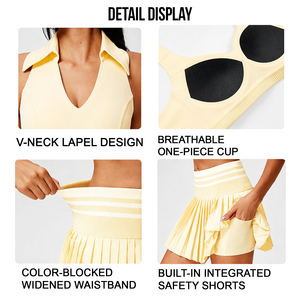 Ensemble de tennis OEM pour femme, 2 pièces, jupe imprimée ajustée, séchage rapide, anti-humidité, respirant, grandes tailles - Product Image 2