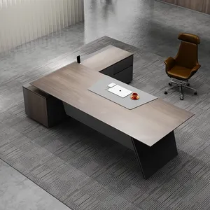 Lujo moderno en forma de L Director Ceo Boss Estación DE TRABAJO DE MADERA Escritorio Muebles de oficina Juego de mesa Gerente Escritorio de oficina ejecutiva