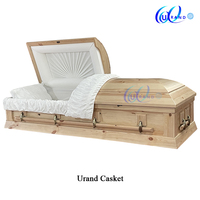 URD-A475 Ataúdes de Madera Confiables de China, Suministros para Ataúdes Funerarios con Interior de Terciopelo Americano