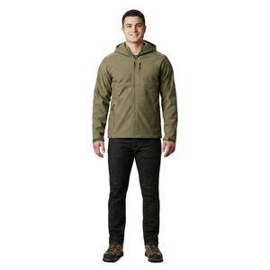 Custom Men's Waterproof <b>Canvas</b> Softshell Jacket Breathable Hooded 100% Cotton Linen Lining Made in Pakistan - Product Image 1