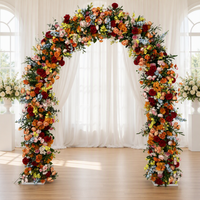 Nouvelle Arche de Mariage Élégante avec Fleurs Artificielles, Décoration de Scène en Plastique de 200 cm, Arrangement Floral de Bienvenue pour Salle de Mariage