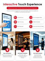 Layar Digital Signage Interaktif Vertikal Totem43/49 4K Touch Panel IPS NFC Terintegrasi CMS LCD Kiosk