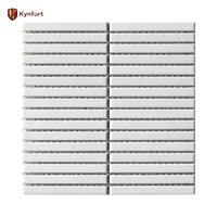 Carreaux de mosaïque en bande longue émaillée blanc brillant, épaisseur 6mm 6.7mm, multi-tailles, pose empilée ou adhésive, pour crédence de cuisine et mur de salle de bain