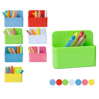 Boîte de rangement de bureau en plastique légère, colorée, créative et durable, forme carrée, porte-stylos magnétique