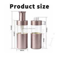 Botol Perawatan Rambut PET 150ml Warna Rose Gold Metalik dengan Tutup Pompa PP, Finishing Brushed, Jendela Transparan, untuk Sampo Kondisioner OEM
