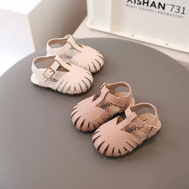 New Soft Sole Girls' Walking Shoes Korean Fashion Breathable Princess Shoes Baby Girl Leather Summer Sandals For Kids