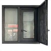 Fenêtre à battant moderne en alliage d'aluminium à rupture de pont thermique, double vitrage trempé, insonorisée, résistante aux impacts d'ouragan, idéale pour salle de bain